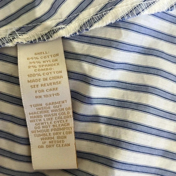 HOPE and HARLOW Blue White Striped Swingy Shirt Dress size 8 - Picture 7 of 7